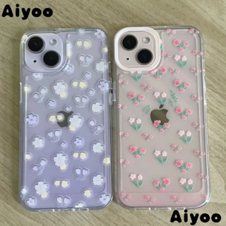 ✅เคสมือถือ ลายดอกไม้ กันกระแทก สําหรับ iPhone 13 Pro Max 14 Pro 12 Apple 11 xs xrins F6UB