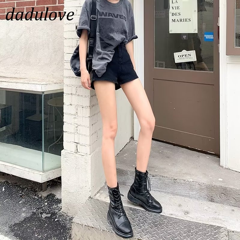 dadulove-2023-new-korean-version-of-ins-high-waist-denim-shorts-niche-thin-section-loose-a-line-wide-leg-pants