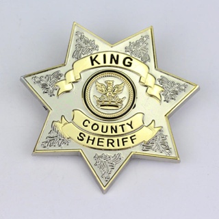 เข็มกลัดโลหะ ลาย The Walking Dead King Country Sheriff Prop