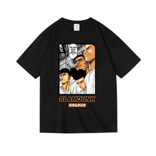 S-5XL เสื้อยืดผ้าฝ้ายพรีเมี่ยม เสื้อยืดแขนสั้น คอกลม ผ้าฝ้ายแท้ พิมพ์ลาย Slam Dunk Sakuragi Xiangbei แฟชั่นฤดูใบไม้ผลิ แ