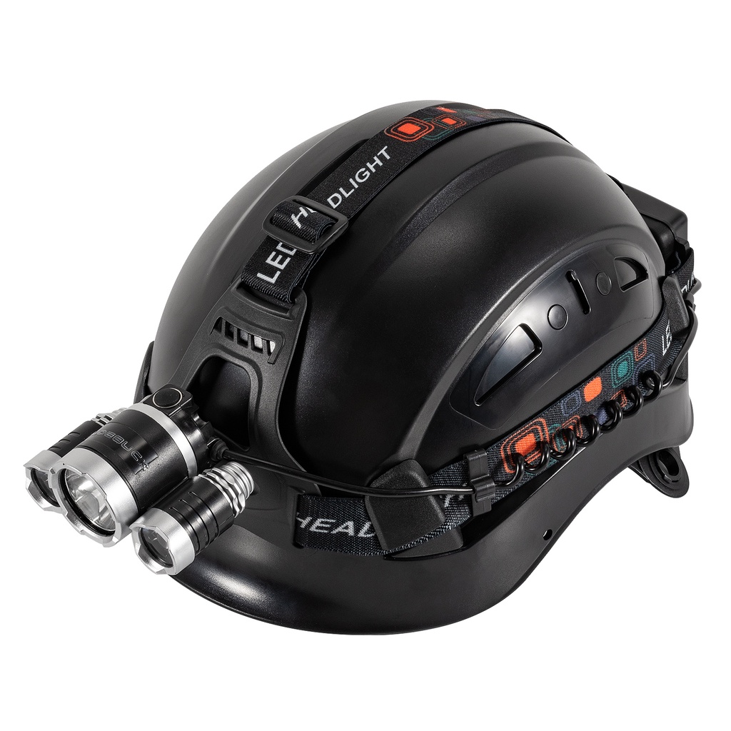 LOEBUCK หมวกกันน็อคนิรภัย ABS พร้อมไฟ LED สว่างพิเศษ สําหรับปีนเขา ตอน ...