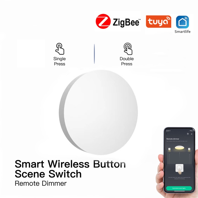 ใหม่-tuya-zigbee-smart-button-switch-wireless-remote-one-key-control-scene-switch-button-controller-multi-scene-linkage-smart-switch-battery-powered-flower