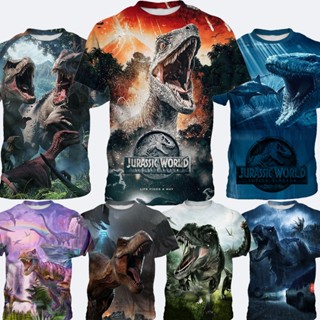 [มีสินค้า] Jurassic Park World เสื้อยืดลําลอง แขนสั้น ระบายอากาศ ลายไดโนเสาร์ สําหรับเด็กผู้ชาย อายุ 3-13 ปี