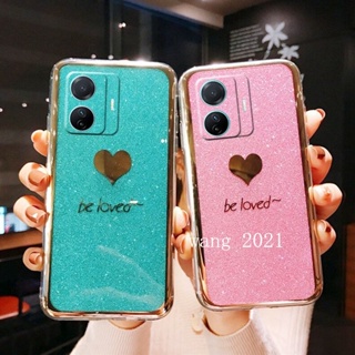 Ready Stock Realme C55 NFC 2023 เคส Casing Electroplating Glitter Heart Shaped Phone Case Realme C55 Shiny Protective Hard Case เคสโทรศัพท
