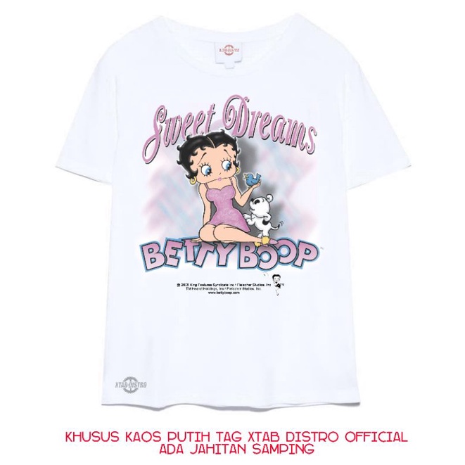 แฟชั่นคลาสสิกผ้าฝ้ายคอกลมเสื้อยืด-พิมพ์ลาย-betty-boop-sweet-dreams-สไตล์วินเทจ-พรีเมี่ยมfrom-s-4xl