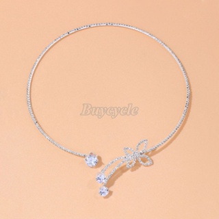 Simple Full Diamond Collar Chain Water Diamond Butterfly Necklace Small Design Necklace