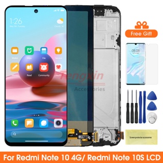Super AMOLED หน้าจอสัมผัสดิจิทัล LCD สําหรับ Xiaomi Redmi Note 10 M2101K7AI Redmi Note 10S Note10S
