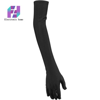 Lady Satin Gloves Formal Party Festival Long Black