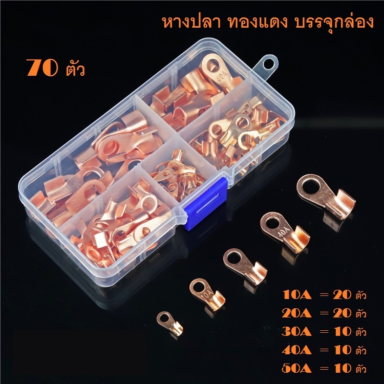 จมูกทองแดง-ลวดเชื่อม-70-ชิ้น-กล่อง-วงจรเปิด-ot-10a-20a-30a-40a-50a-หางปลา-หางปลาทองแดง