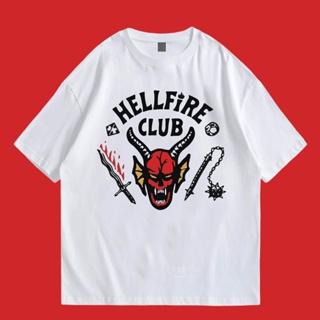 (🔥พร้อมส่งเสื้อเฮีย🔥) เสื้อ Hellfire stranger thingsผ้า Cotton 100 %