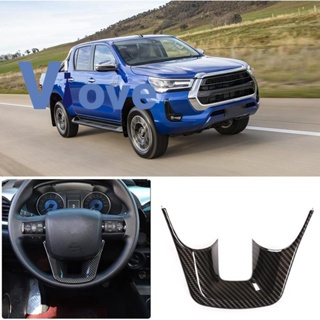 1 Pcs Steering Wheel Cover Trim ABS Kits for Toyota Fortuner 2016-2022 Car Steering Wheel Panel Protection Accessories ABS Carbon Fiber