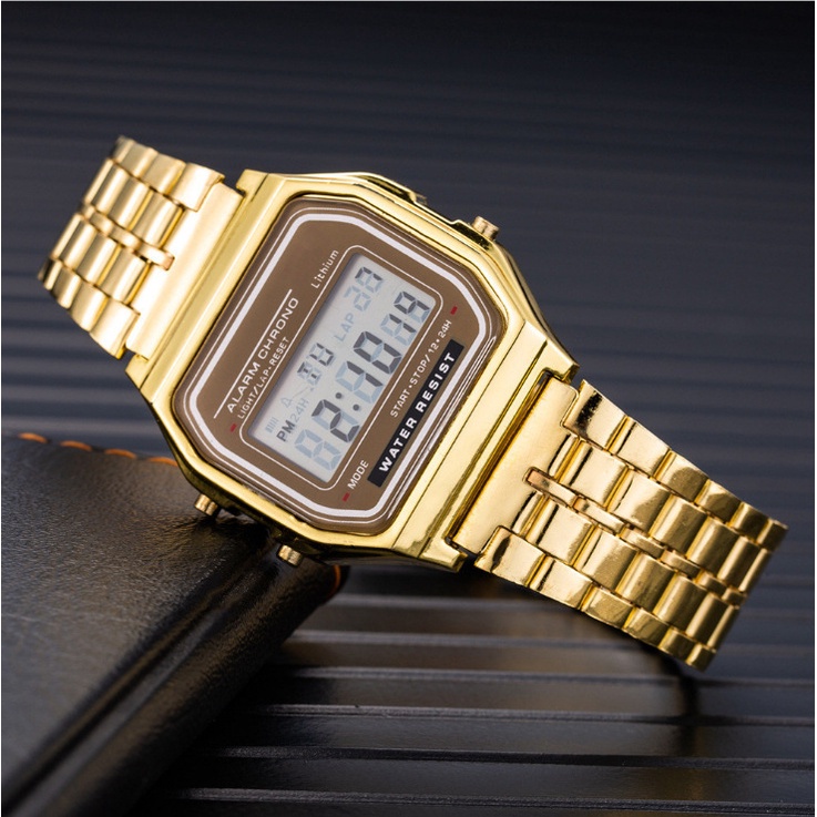 ภาพหน้าปกสินค้านาฬิกาข้อมือดิจิทัล LED สายสเตนเลส สําหรับผู้ชาย และผู้หญิง จากร้าน ffy4067.th บน Shopee