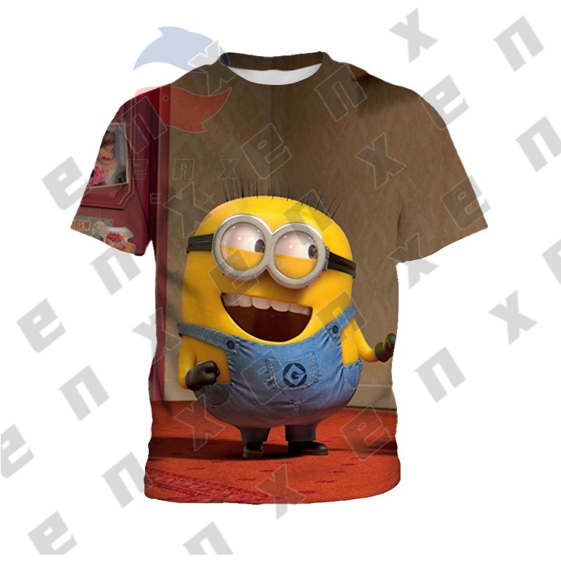 เสื้อยืดลําลอง-แขนสั้น-คอกลม-พิมพ์ลายมินเนี่ยน-despicable-me-movie-เหมาะกับงานปาร์ตี้วันเกิด-สําหรับเด็กผู้ชาย-และเด็กผู้หญิง