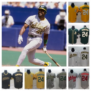 MLB Oakland Athletics Rickey Henderson เบสบอลเสื้อยืดผู้ชายผู้ชาย