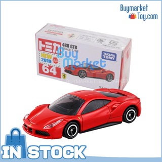 [ของแท้] Takara Tomy Tomica #64 New Ferrari 488GTB Scale 1/62 Mini Diecast Toy Car Car Car