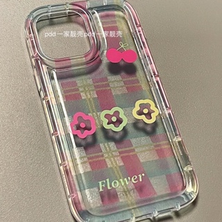 Plaid Color Flower Phone Case For Iphone 14/13promax Phone Case for iphone 12/11 New XS/XR Soft Case 7/8Plus Drop-Resistor