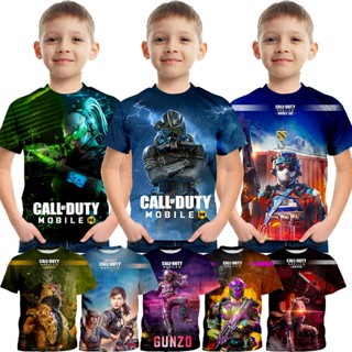 *ENX* เสื้อยืดแขนสั้น พิมพ์ลาย Call of Duty สวมใส่สบาย แฟชั่นฤดูร้อน สําหรับเด็กผู้ชาย