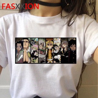 Demon Blade T shirt Demon Slayer T-Shirt Women Kawaii Anime Kimetsu No Yaiba Cartoon Summer Top tee women_03