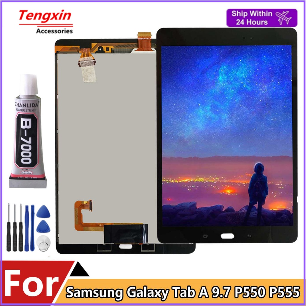 อะไหล่หน้าจอสัมผัส-lcd-100-สําหรับ-samsung-galaxytab-a-9-7-sm-p550-sm-p555