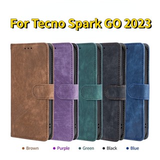 Tecno Spark GO 2023 /Tecno POP 7 Pro BF7 / Infinix Smart 7 X6515 เคสหรูหรา หนัง PU กระเป๋าสตางค์ กันกระแทก