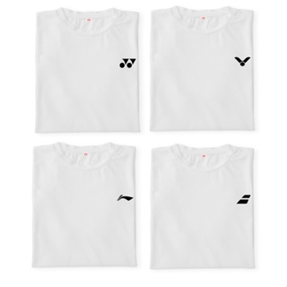 White Badminton Shirt (Drifit) (Yonex, Victor, Babolat, Lining)(Unisex)_01
