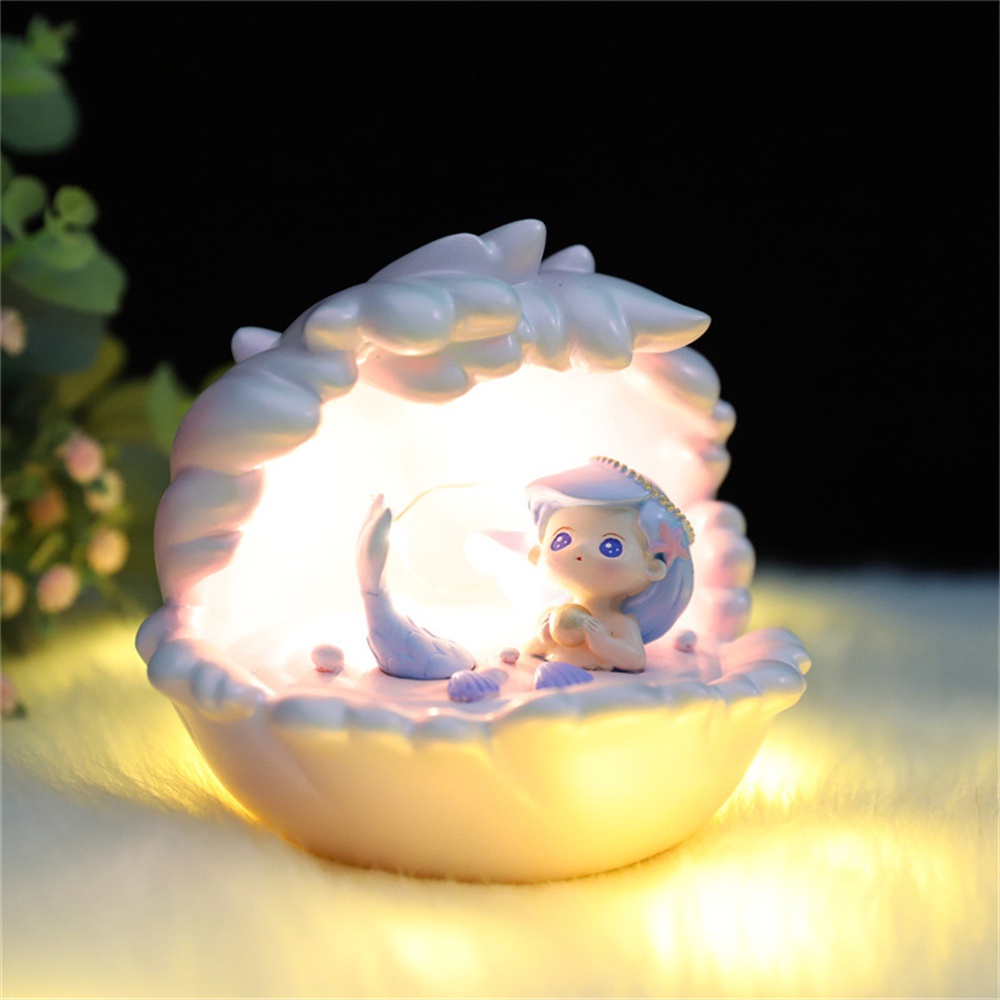 sea-elf-shell-mermaid-princess-star-light-atmosphere-night-creative-gift-โคมไฟตั้งโต๊ะขนาดเล็กของขวัญวันเกิด-cynthia