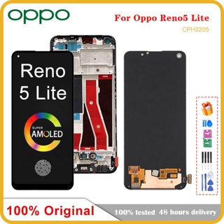 อะไหล่หน้าจอสัมผัส LCD 6.43 นิ้ว สําหรับ OPPO Reno5 Lite CPH2205 OPPO Reno 5 Lite