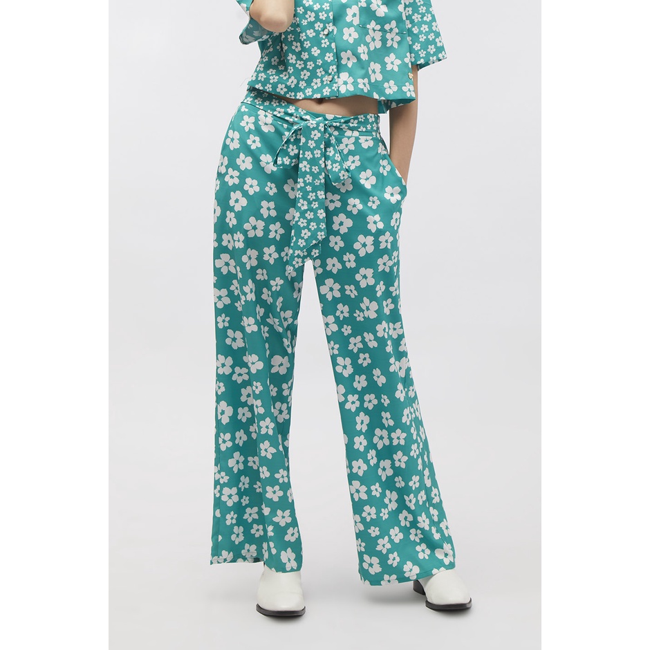 esp-กางเกงขายาวลายฟอรัล-ผู้หญิง-สีเขียว-floral-print-long-trousers-5880