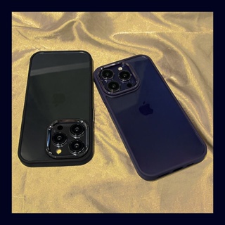 เคสโทรศัพท์มือถือ แบบใส สีม่วงเข้ม สําหรับ Apple Iphone 14ProMax 14pro 13 12 11