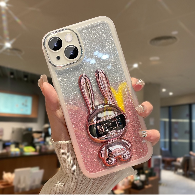 case-for-huawei-p50-pro-p40-pro-glitter-rabbit-phone-holder