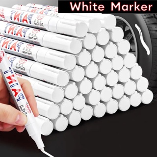 ปากกามาร์กเกอร์ กันน้ํา สีขาว ปากกามาร์กเกอร์กราฟฟิตี / ปากกามาร์กเกอร์ สีขาว ปากกามาร์กเกอร์ยาง / ปากกามาร์กเกอร์ ปากกามาร์กเกอร์ หมึกสีขาว ถาวร สําหรับวาดภาพระบายสีน้ํามัน