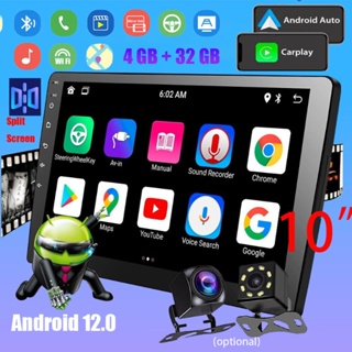 [4+32GB]10"inch CarPlay Quad Core Android Player Double Din Radio With GPS WIFI BT Multimedia MP5 Player Support AHD/CCD Camera