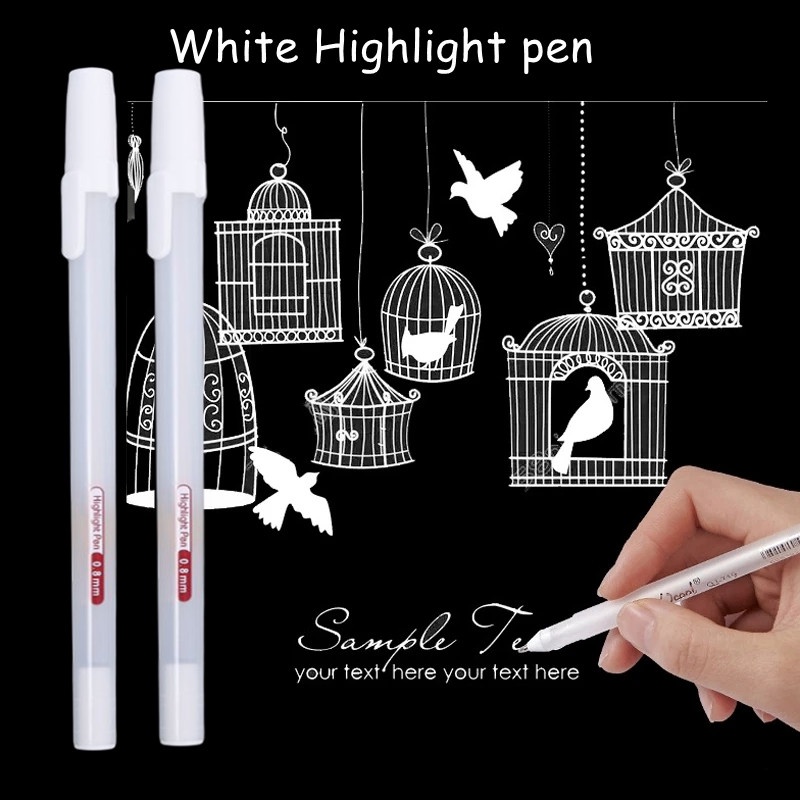 ปากกามาร์กเกอร์-0-8-มม-หัวแหลม-สีขาว-สําหรับนักเรียน-วาดภาพ-เครื่องเขียน-ศิลปะ-เขียน-อุปกรณ์การเรียน-1-ชิ้น