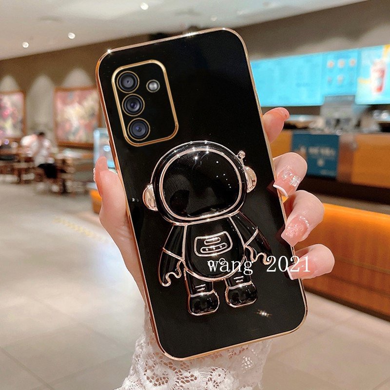 2023-new-casing-เคส-samsung-galaxy-a54-a34-a24-a14-lte-4g-5g-phone-case-fashion-cute-cartoon-astronaut-invisible-stand-electroplated-holder-soft-back-cover-เคสโทรศัพท