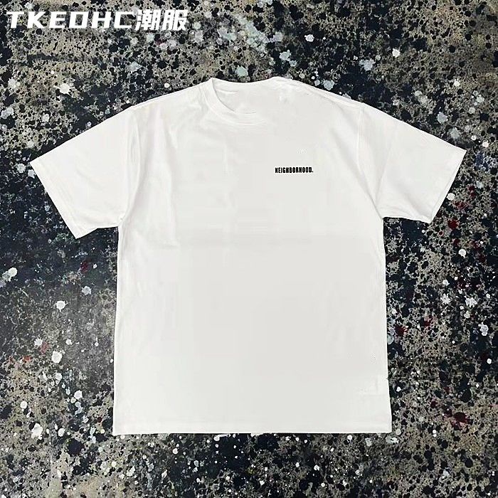 พร้อมส่ง-neighborhood-เสื้อเชิ้ตแขนสั้น-มีฮู้ด-ผ้าฝ้ายแท้-100-พิมพ์ลายตัวอักษร-ทรงหลวม-ขนาดใหญ่-สไตล์สตรีท-อเมริกัน-เรโทร-สําหรับผู้ชาย