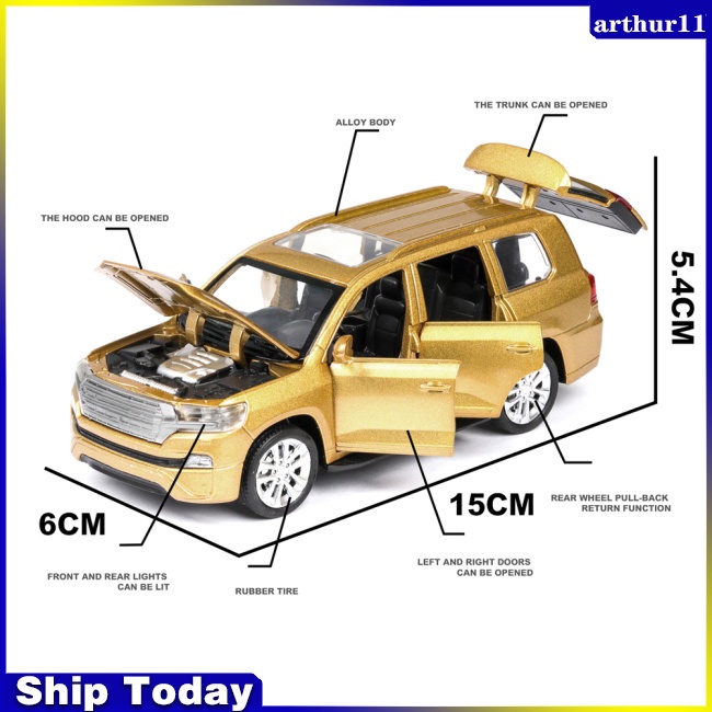 arthur-โมเดลรถยนต์จําลอง-1-32-cruiser-พร้อมไฟเสียง-ของเล่นสําหรับเด็ก