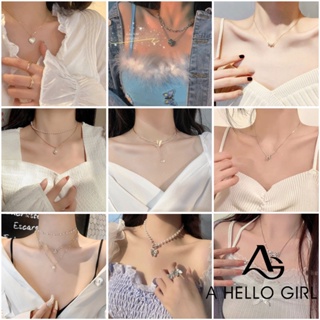 ภาพหน้าปกสินค้าA HELLO GIRL สร้อยคอแนวตั้ง ผู้หญิง เพชร โรสโกลด์ ไหปลาร้า สร้อยคอ จี้เสน่ห์ ของขวัญ Hello Girl เครื่องประดับ ซึ่งคุณอาจชอบสินค้านี้