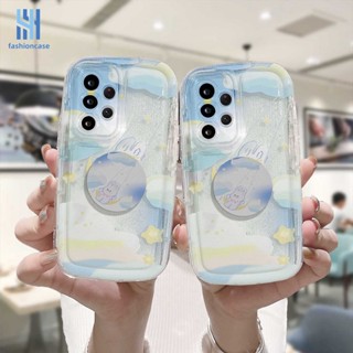 เคสโทรศัพท์มือถือแบบนิ่ม กันกระแทก ลายกระต่ายนําโชค พร้อมที่ตั้งวาง สําหรับ Samsung A13 A14 A22 A23 A04 A04S A52 A12 A03 A03S A50 A02S A20 A32 A50S A30S A52S