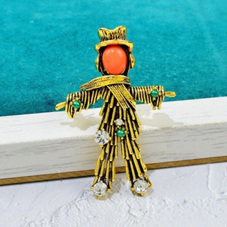 Rhinestone scarecrow brooch jewelry resin beads brooch vintage accessories brooch