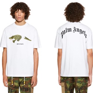 เสื้อยืดลําลองสําหรับผู้ชายผู้หญิงแขนสั้นพิมพ์ลาย Palm Angel Docked Crocodile