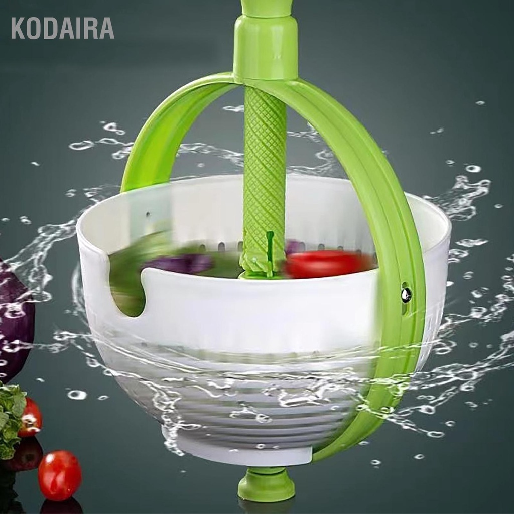 kodaira-ตะกร้าระบายน้ำแบบหมุนตะกร้าระบายน้ำผักผักผลไม้แห้งเร็วสำหรับห้องครัวในบ้าน