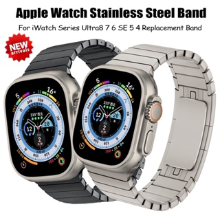 สายนาฬิกาข้อมือสเตนเลส สําหรับ Apple Watch Series Ultra 8 7 6 SE 5 4 3 iWatch 40 มม. 41 มม. 44 มม. 45 มม. 49 มม.