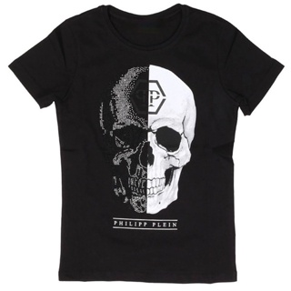 Philipp Plein Mens Loose T-shirt Pullover T-shirt Fashion Printed Cotton Mens T-shirt S-4XL_01