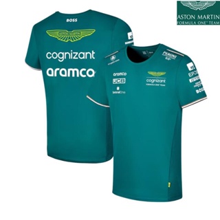 เสื้อกีฬาแขนสั้น ลายทีม Aston Martin Aramco Cognizant F1 และ F1 แฟชั่นฤดูร้อน สําหรับผู้ชาย และผู้หญิง 2023