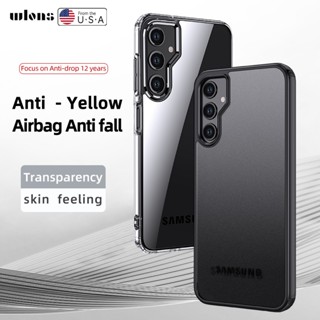 สําหรับ Samsung Galaxy A24 เคส ELVEV ถุงลมนิรภัย กันกระแทก คริสตัลใส ป้องกันลายนิ้วมือ แข็ง PC เคสโทรศัพท์