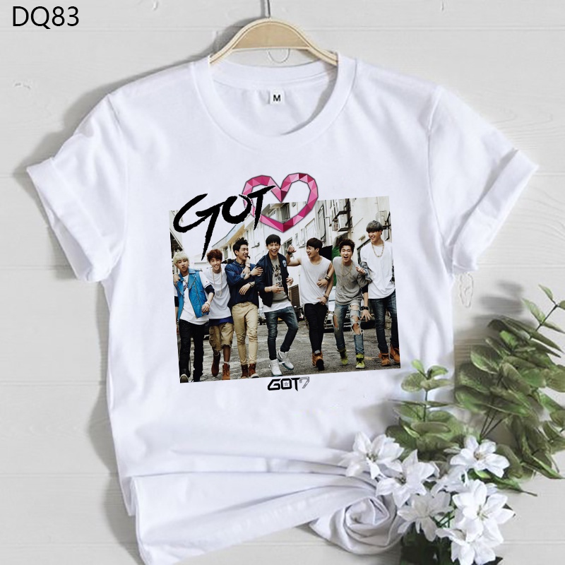 ใหม่เอี่ยมgot7-เสื้อยืด-คอกลม-แขนสั้น-สีขาว-แฟชั่นฤดูร้อน-สําหรับผู้หญิง-หล่อ