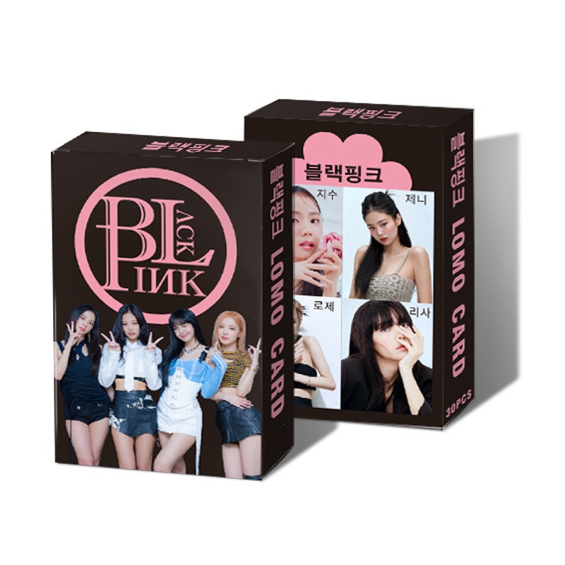 โปสการ์ดอัลบั้มรูปภาพ-black-pink-jennie-lisa-rose-jisoo-lomo-สีดํา-สีชมพู-จํานวน-30-ชิ้น-ต่อกล่อง