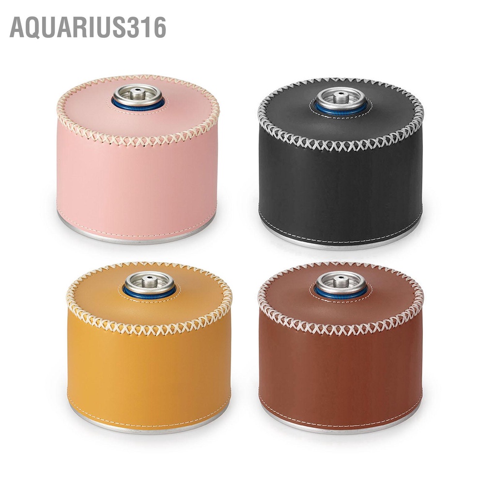 aquarius316-ฝาครอบป้องกันกระป๋องแก๊สแบบพกพาหนัง-pu-ฝาครอบกระป๋องแก๊สสำหรับอุปกรณ์ตั้งแคมป์กลางแจ้ง