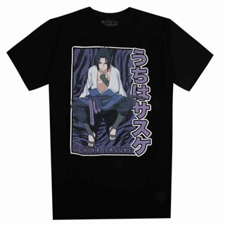 S-5XL Naruto Shippuden Sasuke Swirl T-Shirt เสื้อผ้าคู่รักชายหญิง