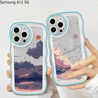 สําหรับ Samsung Galaxy A02 A12 A22 A32 A52 A52S A72 M02 M12 M22 M32 4G 5G เคสโทรศัพท์มือถือแบบนิ่ม กันกระแทก ลายการ์ตูนทิวทัศน์ สวยงาม แฟชั่น